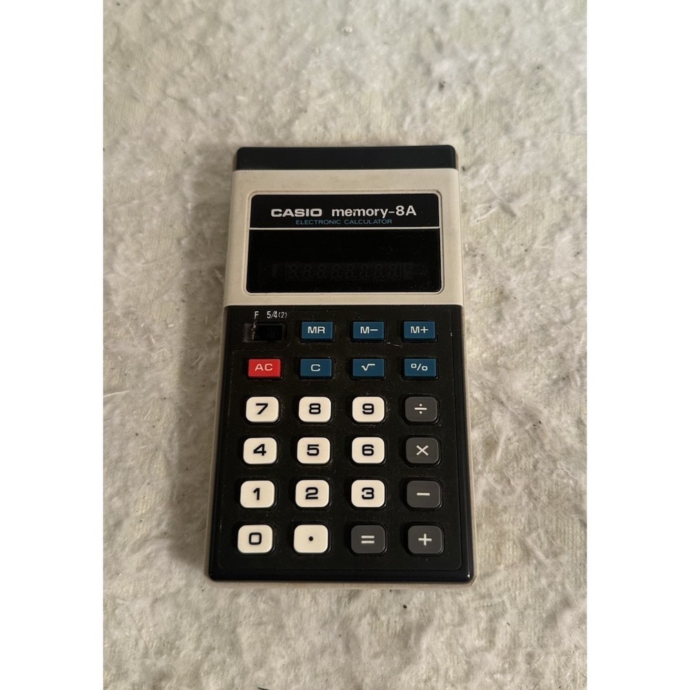 Rare Casio Vintage Calculator Memory - 8A  + Case/Instruction Tested And Working
